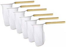 Cloth coffee strainer with wood handle. Set of 6